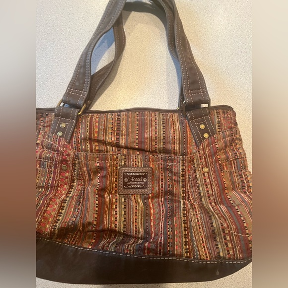 Vintage Fossil tapestry purse - Picture 2 of 6